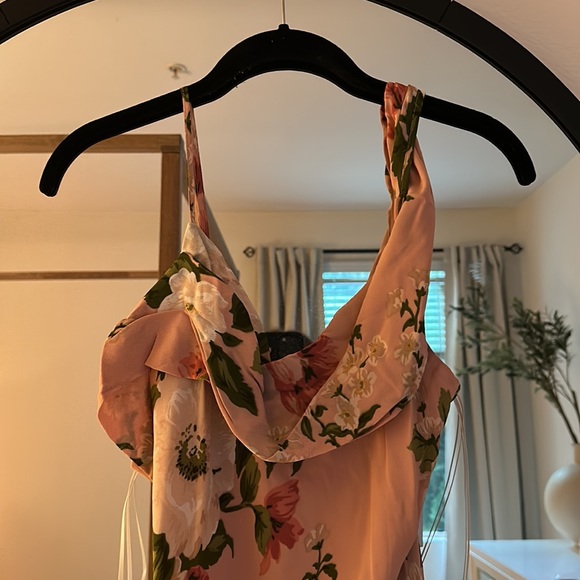 Reformation Raya OTS Midi Dress in Rose Garden 0 NWT - Picture 11 of 14